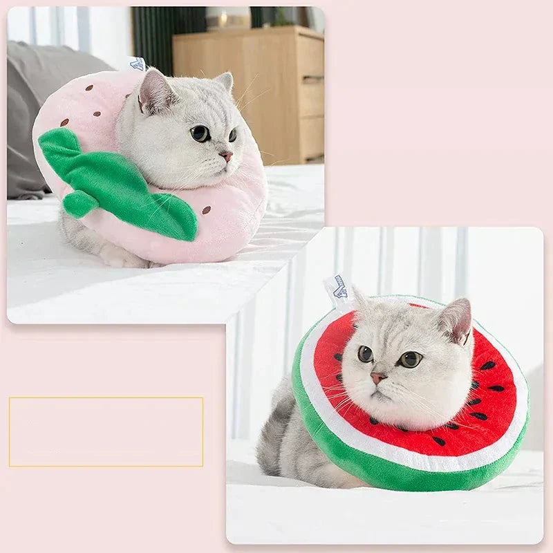 Protection anti-léchage confortable pour chat: collerette vétérinaire en coton doux et réglable, pour une meilleure récupération.