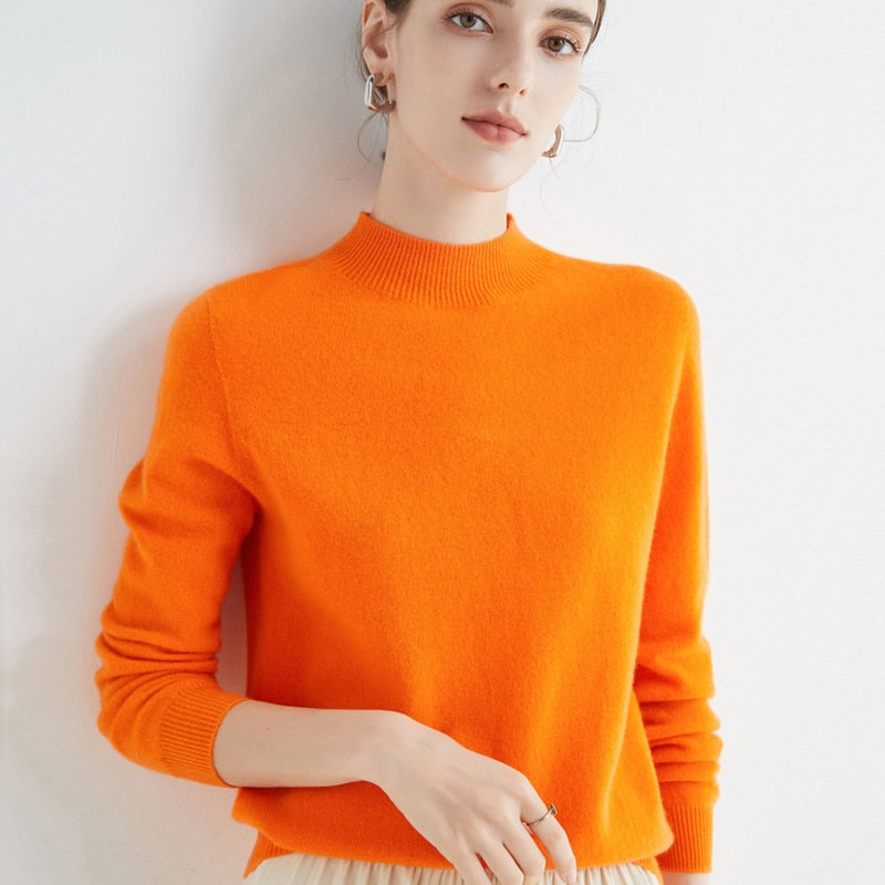 PARIS: pull femme élégant en cachemire, col rond, douceur et chaleur pour l'automne-hiver, mode féminine.