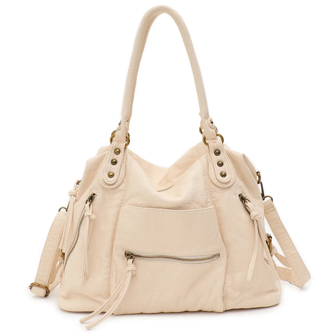Sac de cours femme élégant en similicuir, idéal pour étudiante ou travail.