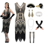 Robe dorée avec accessoires