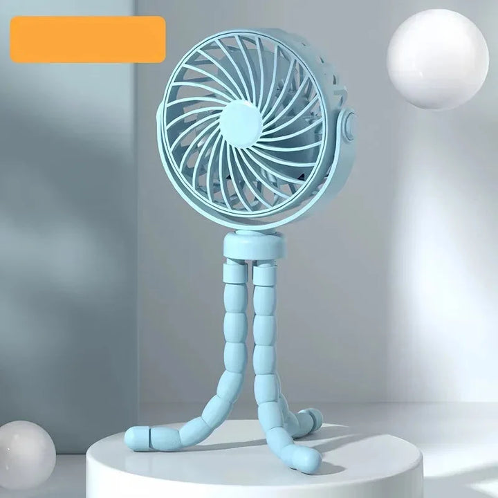 Ventilateur de bureau USB flexible pour un été frais. Idéal pour travailler, voyager ou rafraîchir la chambre de bébé.