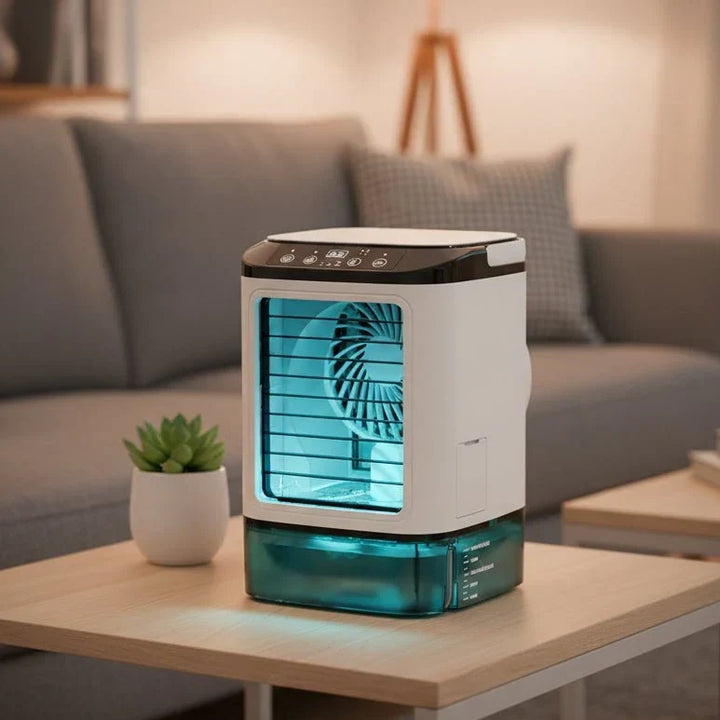 Mini ventilateur brumisateur USB pour bureau, parfait pour un confort frais et humidifié pendant le travail.