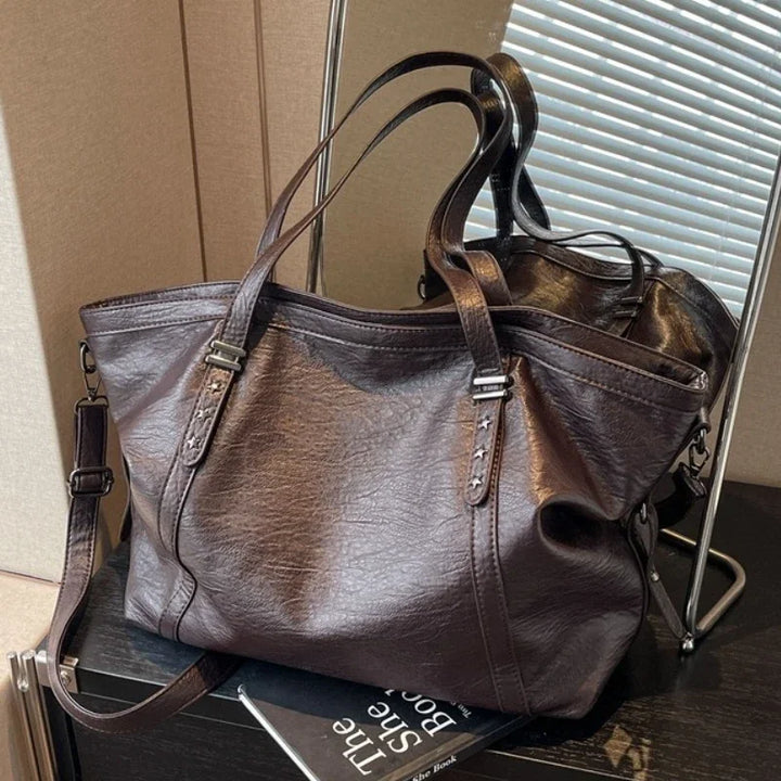 Sac à main Inka femme, grand cabas en cuir synthétique, idéal pour étudiante, cours, lycée et université.