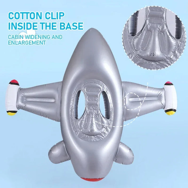 Bouée en forme d'avion gonflable pour enfant, volant interactif, parfaite pour la piscine et l'été.