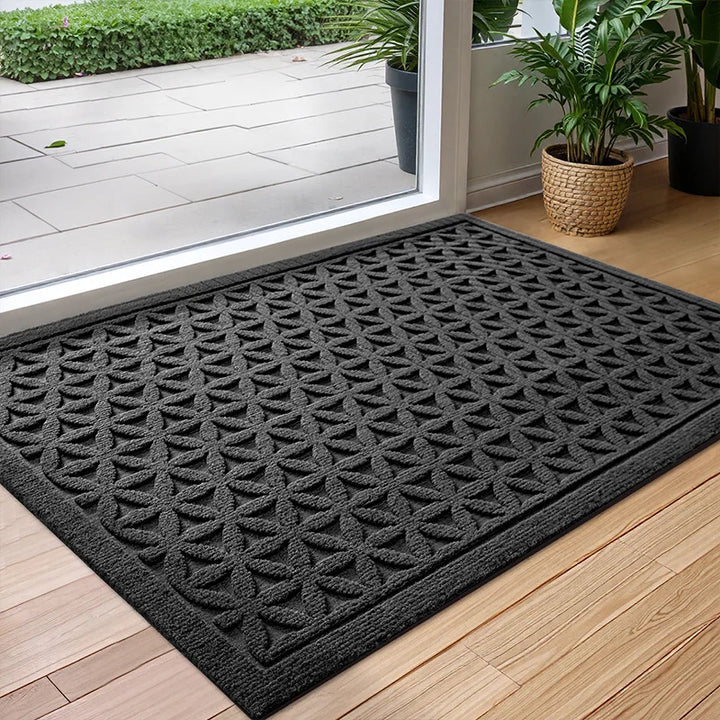 Tapis de porte d'entrée haute performance, antidérapant et absorbant. Parfait pour intérieur et extérieur, protège le sol.
