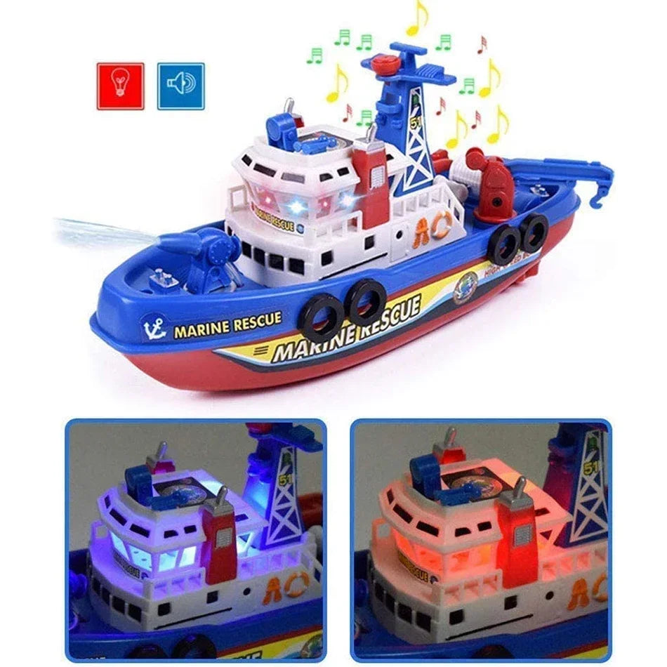 Jouet aquatique AquaLux Elite, bateau de sauvetage marin pour enfant avec fonctions réalistes, parfait cadeau.