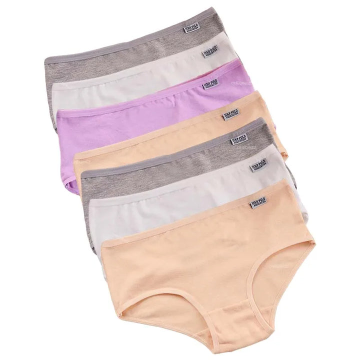 Culottes féminines respirantes, lot de 7 pièces en coton doux et extensible.