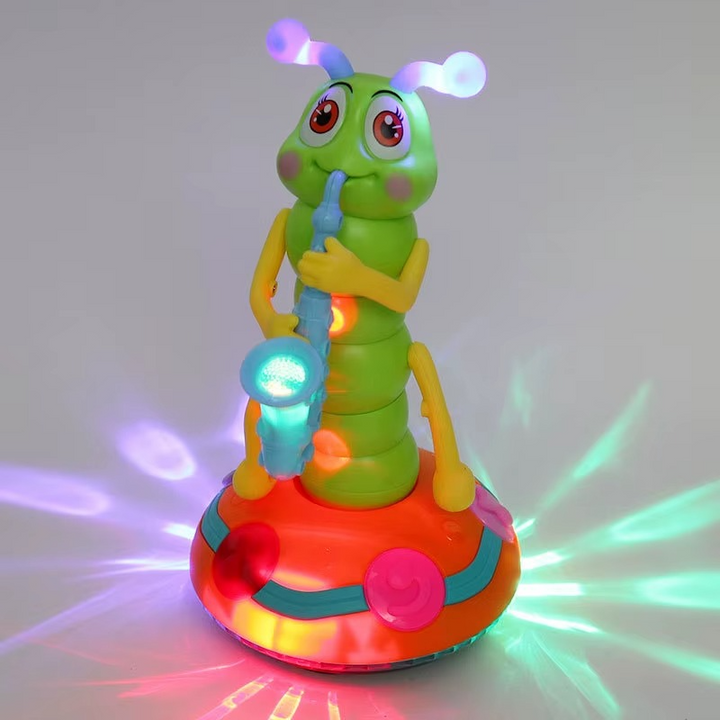 Jouet musical saxophone bleu vif pour tout-petit, développant la coordination œil-main et l'éveil des sens.