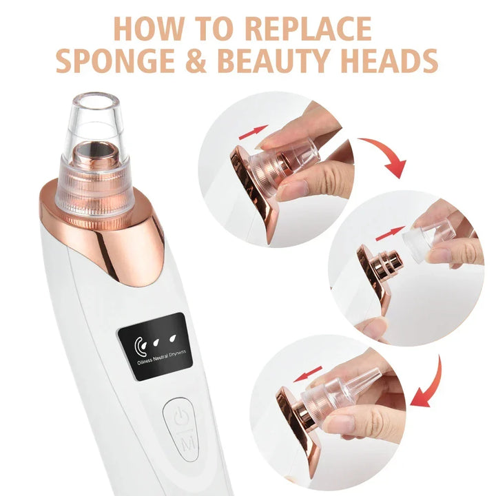 Aspirateur points noirs électrique pour le visage, appareil de beauté anti-imperfections pour peau saine.
