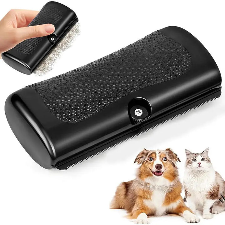 Brosse ergonomique anti-poils pour animaux, parfaite pour le toilettage des chiens et chats.