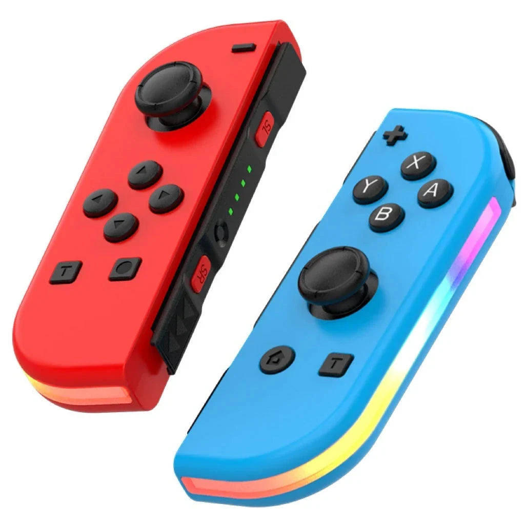 Manette Bluetooth avec LED multicolores pour Nintendo Switch, accessoire gaming sans fil et stylé.
