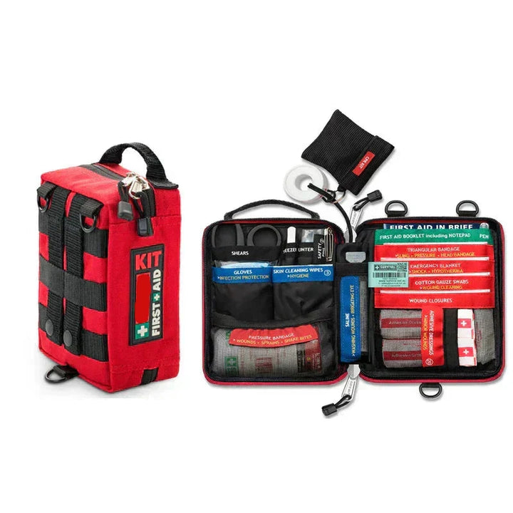 Sac médical étanche idéal pour camping et randonnée. Trousse de secours portable pour urgences outdoor.