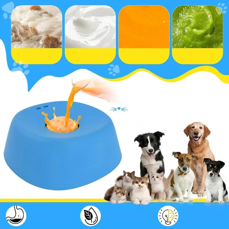 Gamelle de léchage pour chien avec ventouses, conception anti-glouton pour digestion et calme.