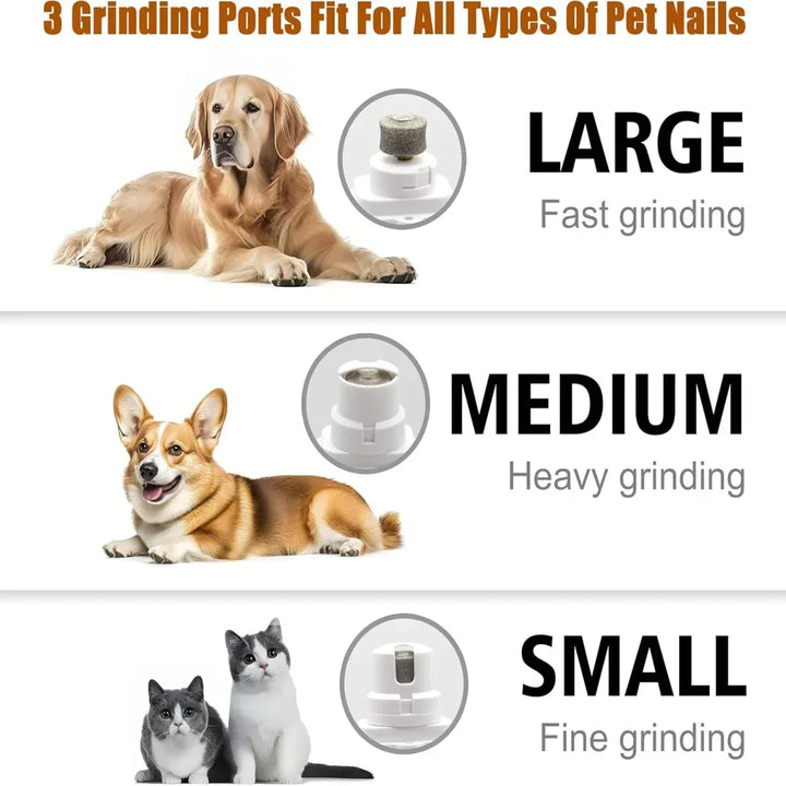 Coupe-ongles rechargeable silencieux pour animaux. Toilettage apaisant et précis grâce à la lumière LED.
