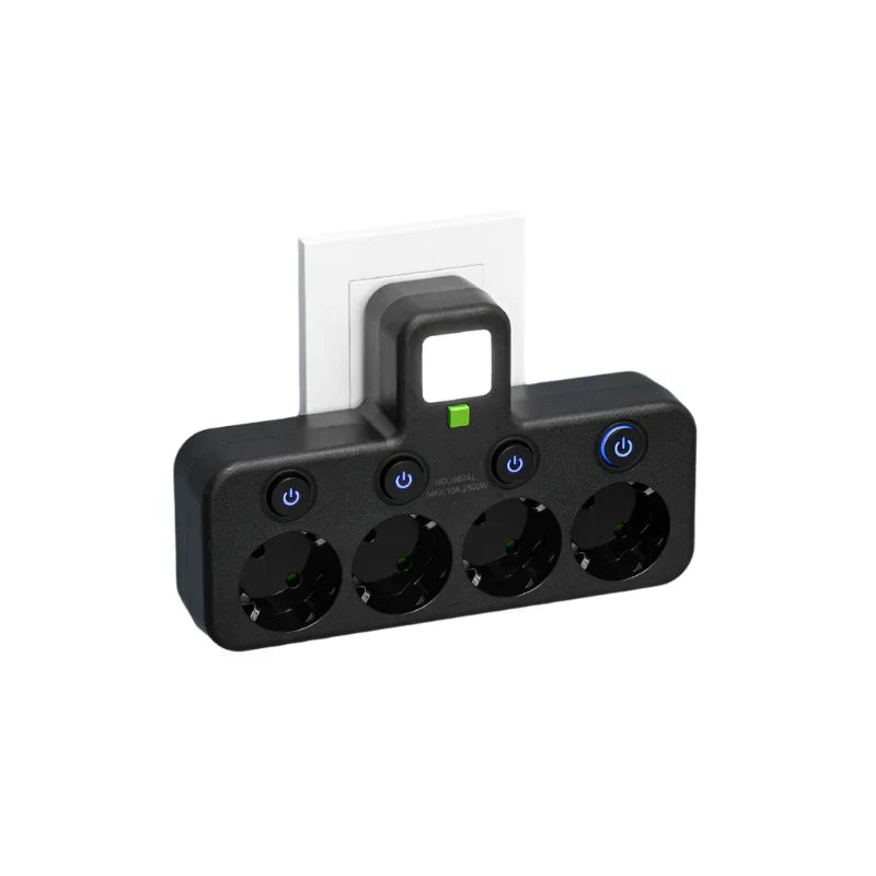 Multiprise intelligente 2500W blanche avec protection surtensions et USB-C, optimisant la charge à la maison ou au bureau.