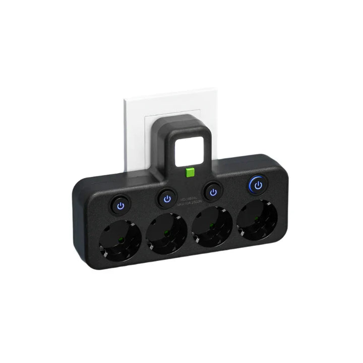 Multiprise intelligente 2500W blanche avec protection surtensions et USB-C, optimisant la charge à la maison ou au bureau.