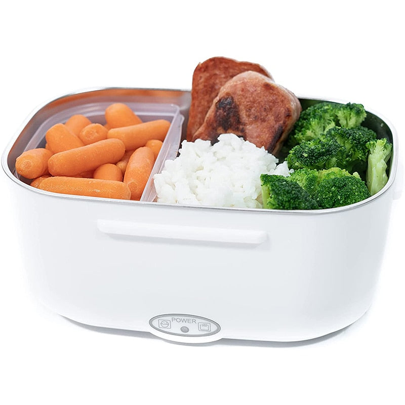 Repas chaud partout avec cette boîte à lunch électrique portable. Chauffe-plat robuste en acier inoxydable.