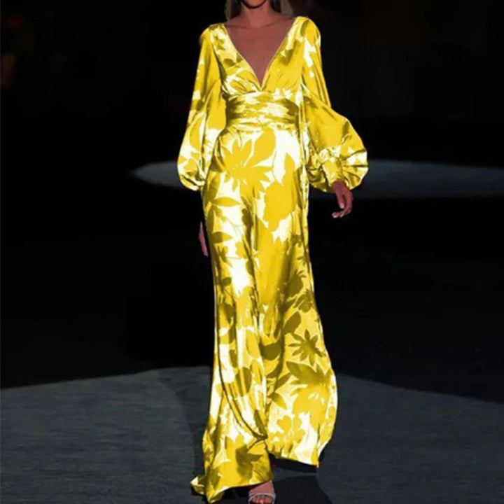 Robe longue fluide femme aux couleurs vives, parfaite pour une tenue estivale élégante et pleine de peps.