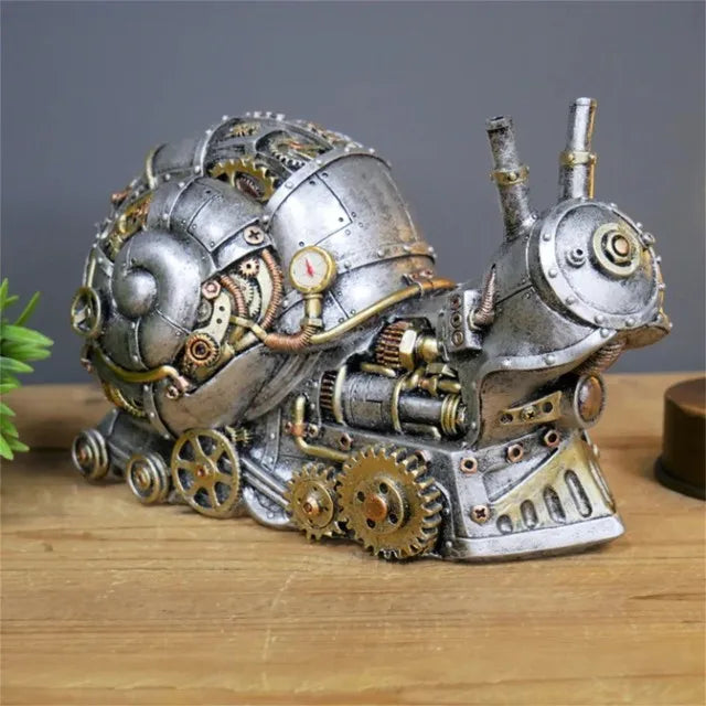 Objet de collection steampunk: sculpture animale au design rétro-futuriste, idéal pour amateurs d'art.