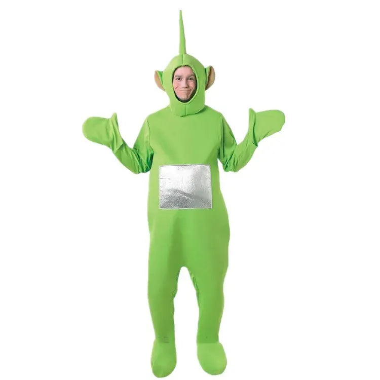 Déguisement Teletubbies violet adulte unisexe, parfait pour carnaval, soirée dessin animé ou personnage culte.