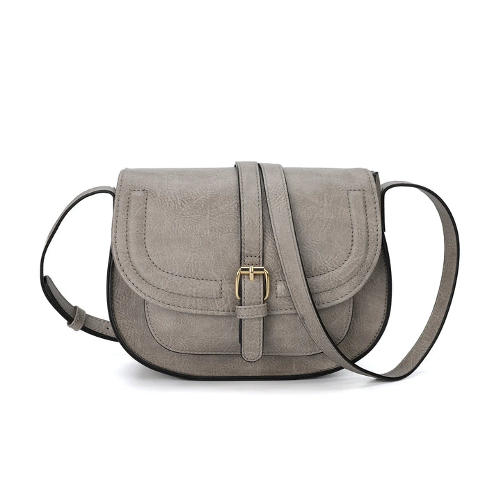 Sac bandoulière femme avec rabat élégant, un accessoire de mode en cuir synthétique très tendance.