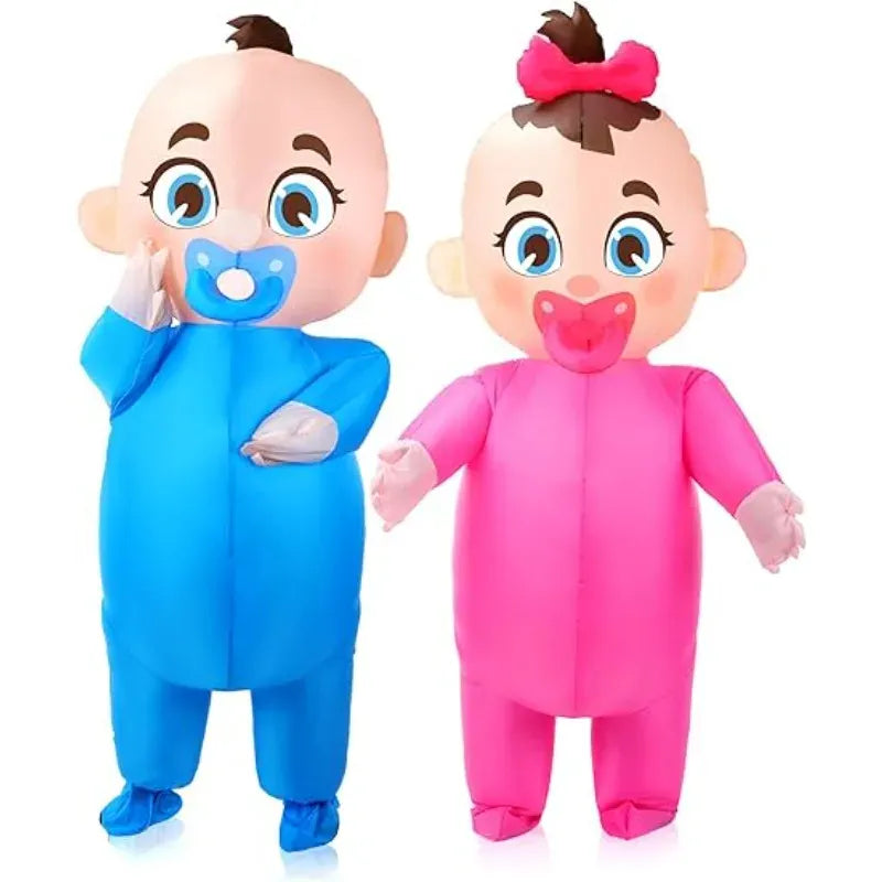 Déguisement gonflable géant bébé pour adulte. Idéal pour Halloween, fête, humour ou cosplay mémorable.