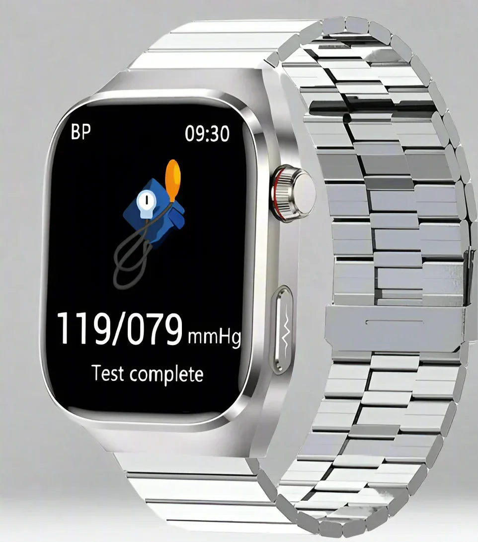 Design moderne: Montre connectée unisexe compatible Android/iOS. Suivi santé et notifications.