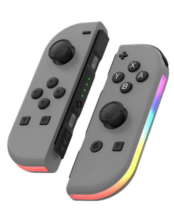 Manette gaming ergonomique avec LED multicolores pour Nintendo Switch, confort de jeu sans fil optimal.
