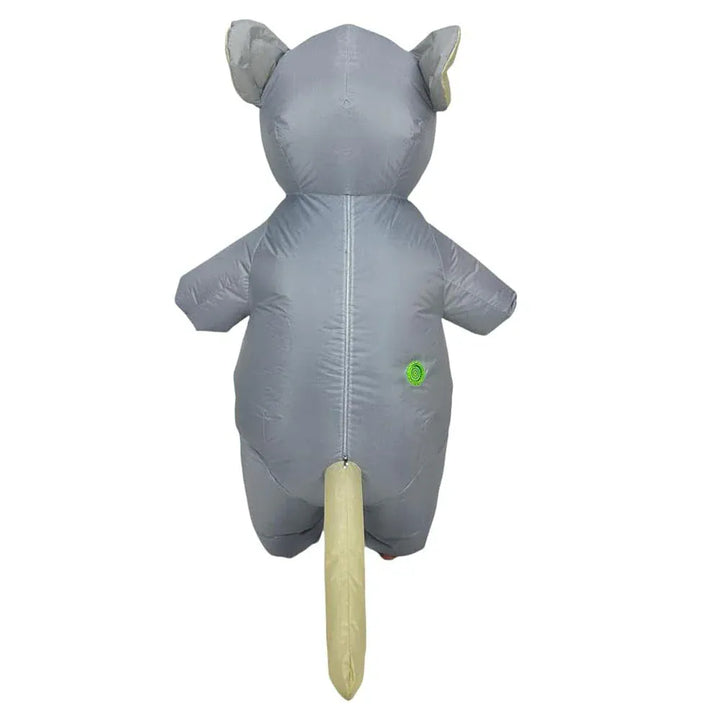Costume gonflable souris pour adulte, parfait pour Halloween, carnaval, événement d'entreprise ou fête à thème humoristique.