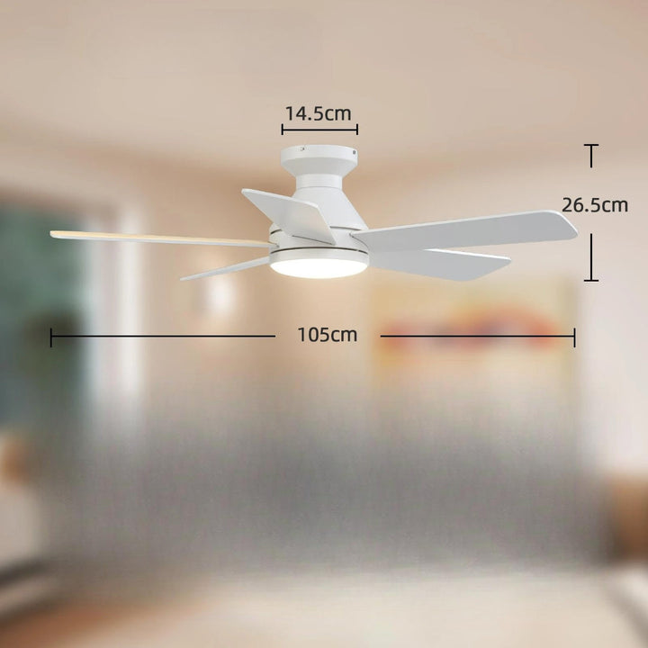 Ventilateur de plafond moderne avec lumière LED. Assure un confort optimal, design élégant pour votre maison.