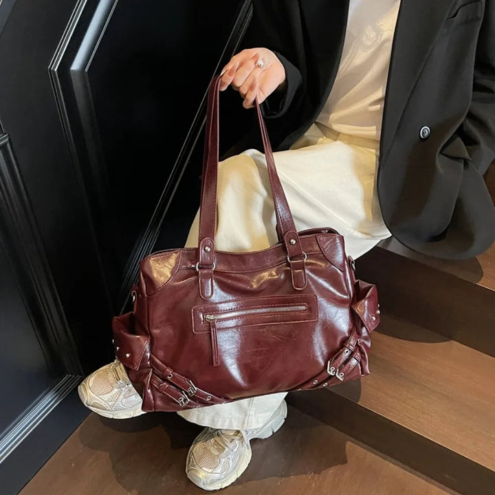 Sac de cours lycéenne, grand, pratique, tendance, en cuir PU.