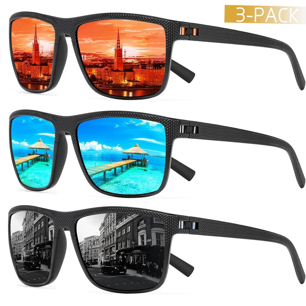 Lunettes de soleil polarisées Solvion, pack de 3 pour homme et femme, idéales sport, voyage et usage quotidien.