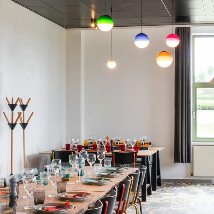 Dôme en verre suspendu LED, dégradé chic, parfait éclairage intérieur cuisine, salon.