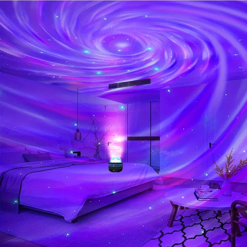 Décoration lumineuse murale portable USB, projecteur aurore boréale Polariva pour une ambiance unique.