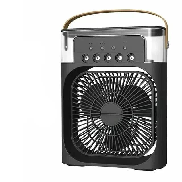 Mini humidificateur ventilateur pour bureau et chambre, offrant un air frais et humide, très compact.