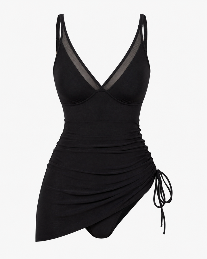Robe de bain Lena confortable, femmes, contrôle ventre, protection solaire, parfaite pour la baignade.