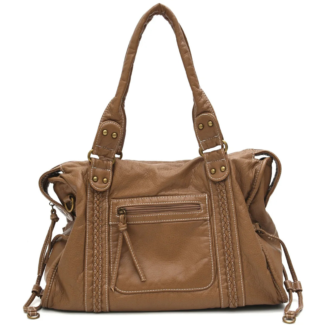 Poignée confortable sac de cours femme, similicuir résistant, style tote bag, mode chic.