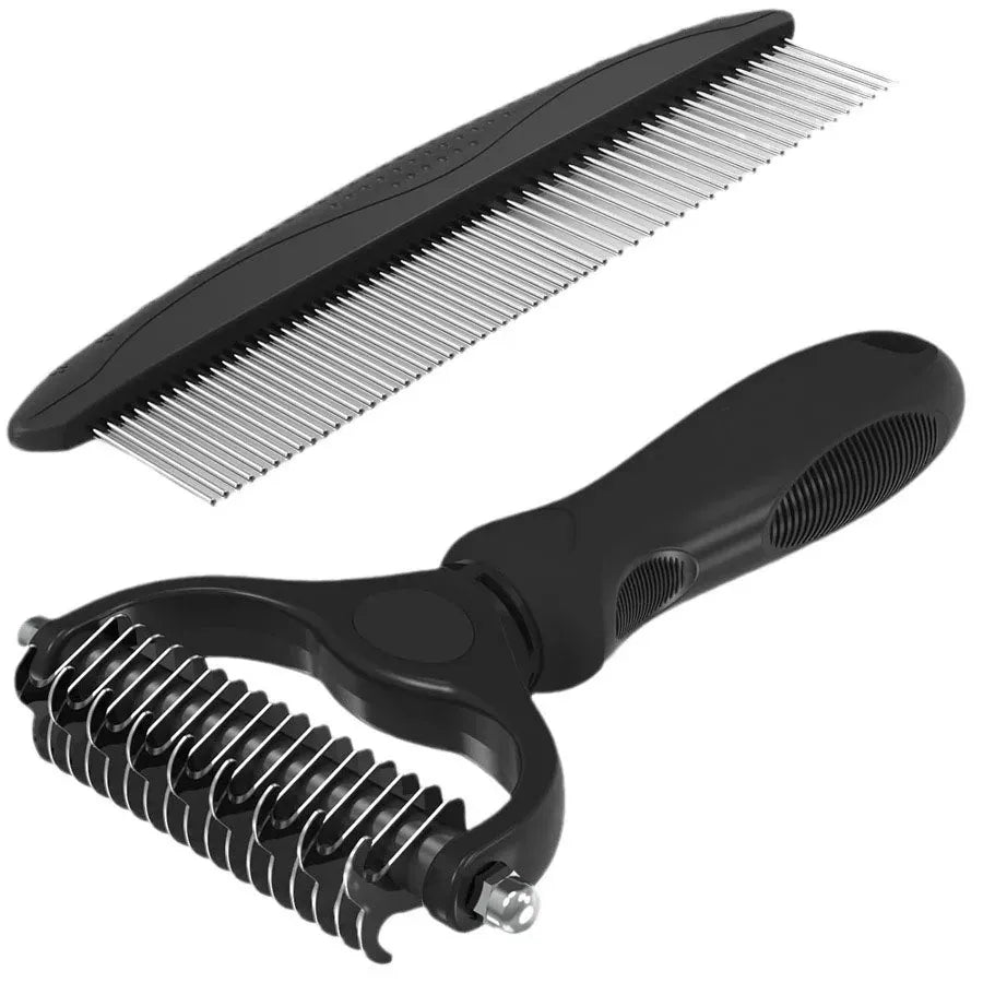 Brosse démêlante et peigne pour un entretien optimal du pelage de votre chien ou chat. Élimine poils morts efficacement.
