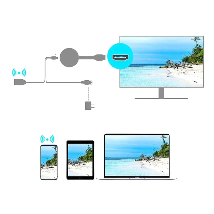 Clé HDMI sans fil compacte MirageLink HD pour transformer tout écran en centre de divertissement.