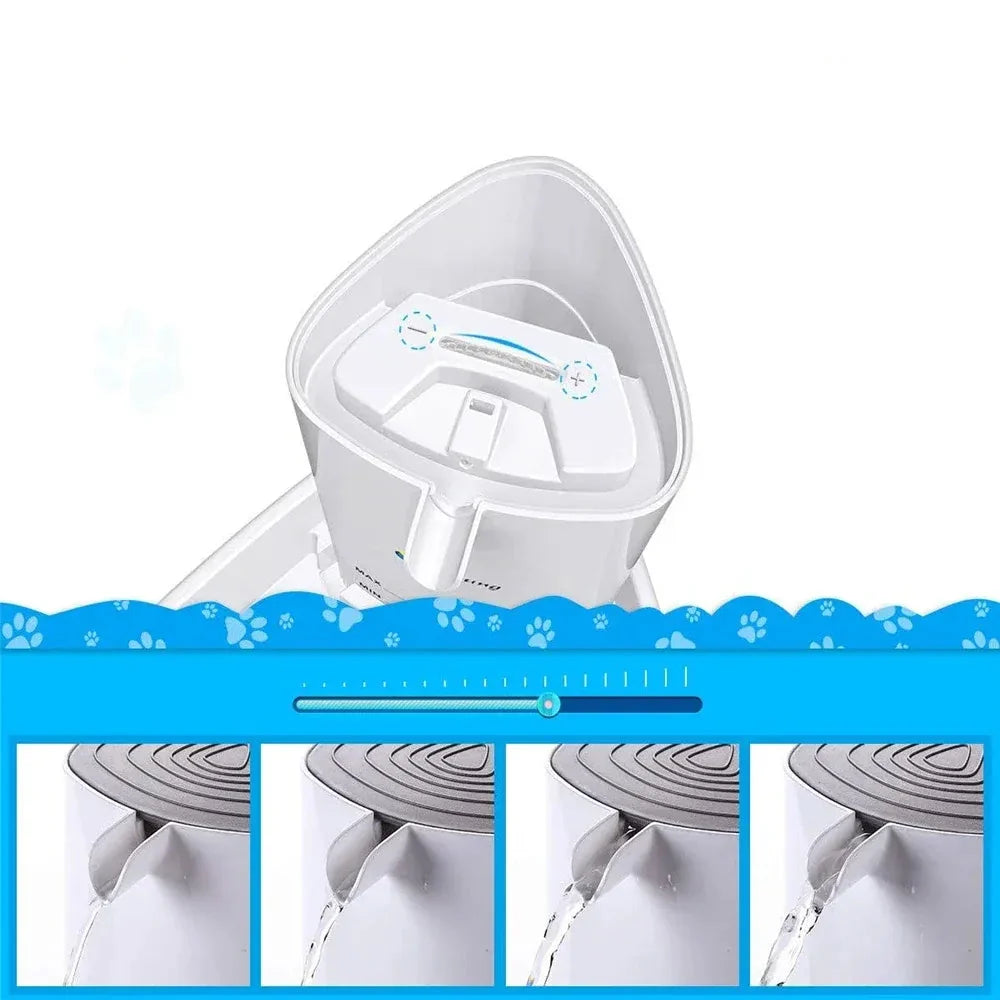 Fontaine à eau interactive pour chats et chiens, stimule l'envie de boire avec un flux continu d'eau filtrée.