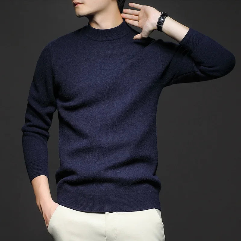 Pull homme col montant, vêtement polyvalent pour l'hiver. Confortable, chaud et s'adapte à tout style.