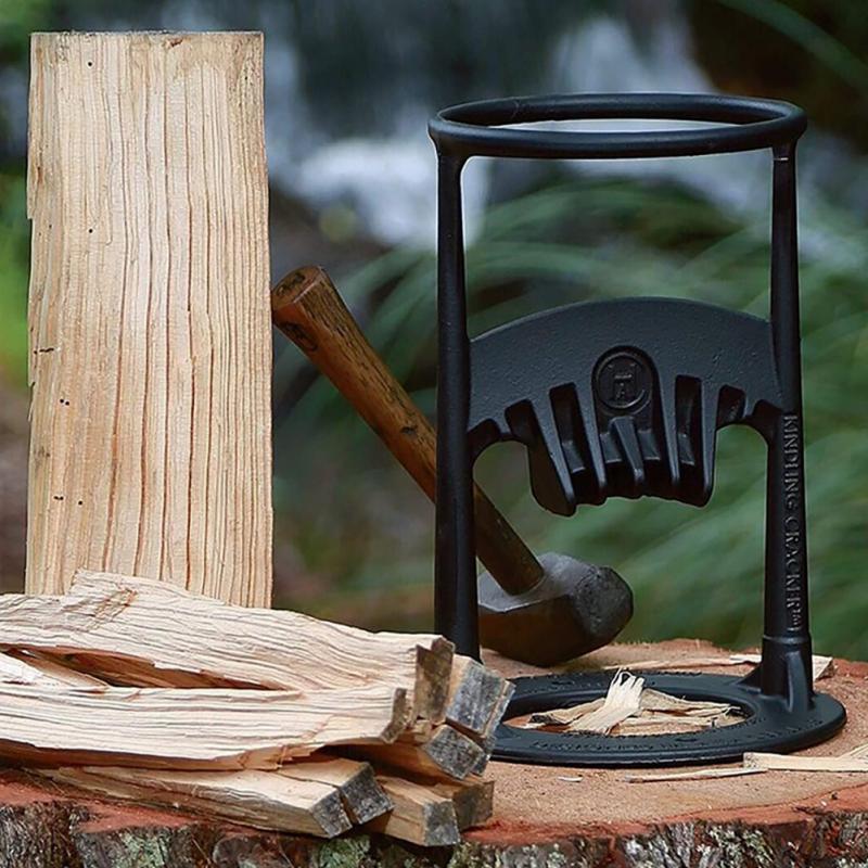 Fendeur de bois robuste et rapide, outil essentiel pour le chauffage domestique manuel et sécurisé.