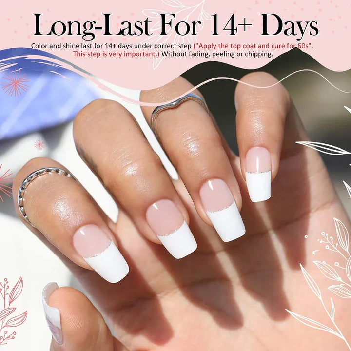 Kit manucure gel UV pour ongles, autocollants longue durée. Idéal pour nail art femme à la maison.