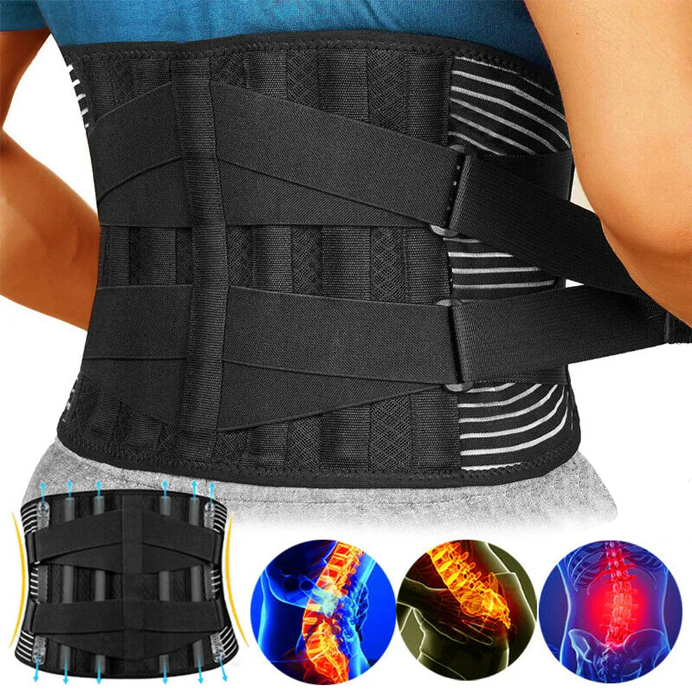 Ceinture de soutien lombaire 360° pour hommes et femmes, soulage le mal de dos et améliore la posture.