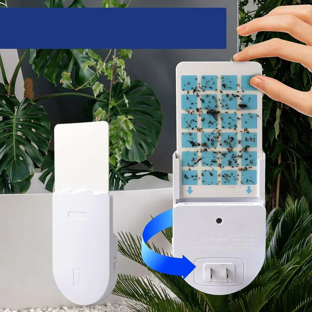 Piège à moustiques compact LED UV, discret et efficace pour un environnement intérieur sans insectes nuisibles.