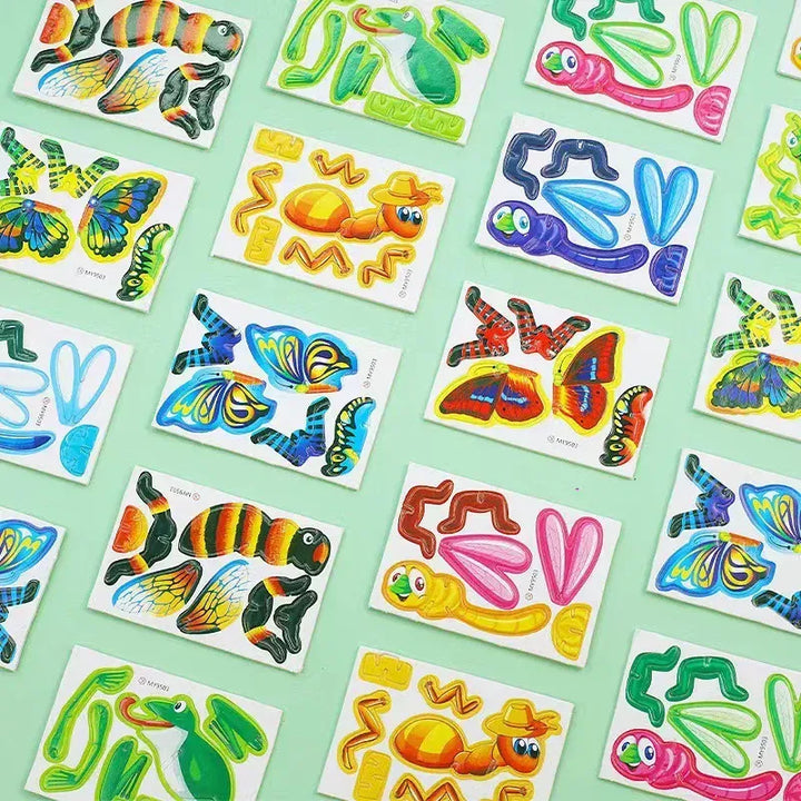 Collection de 30 puzzles 3D InsectiCraft, des insectes en papier pour jeu éducatif et loisir créatif sans écran pour enfants.