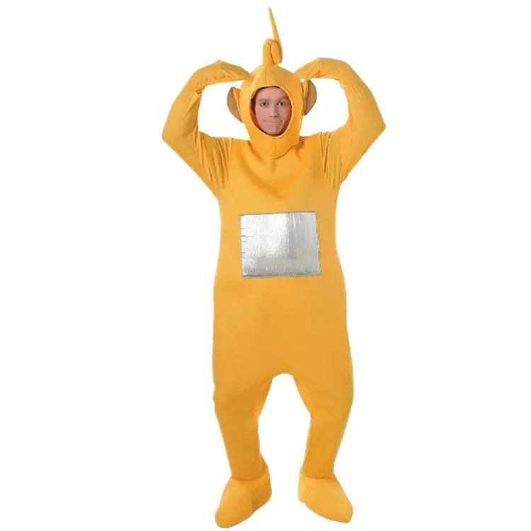 Déguisement Teletubbies jaune adulte unisexe, pour une soirée à thème, un carnaval ou un cosplay festif.