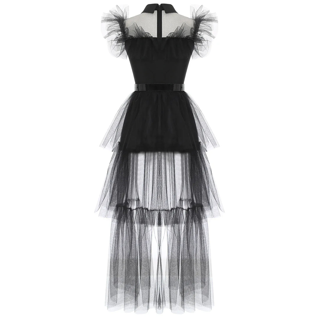 Déguisement Sorcière Lolita Femme Vintage Tulle Manches Volantes