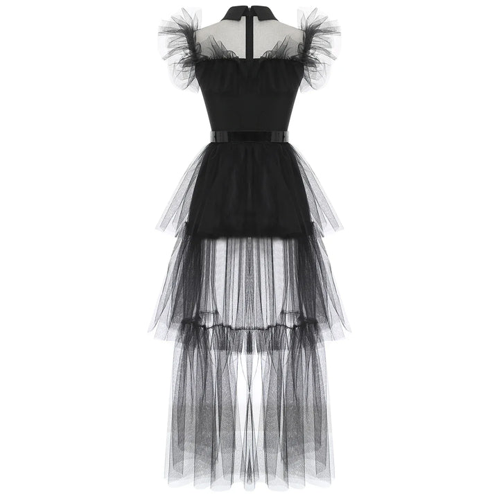 Déguisement Sorcière Lolita Femme Vintage Tulle Manches Volantes