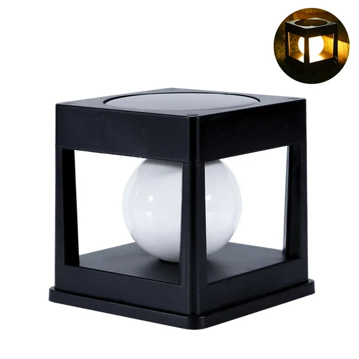Lampe solaire LED autonome pour éclairage de jardin. Design moderne et économie d'énergie.
